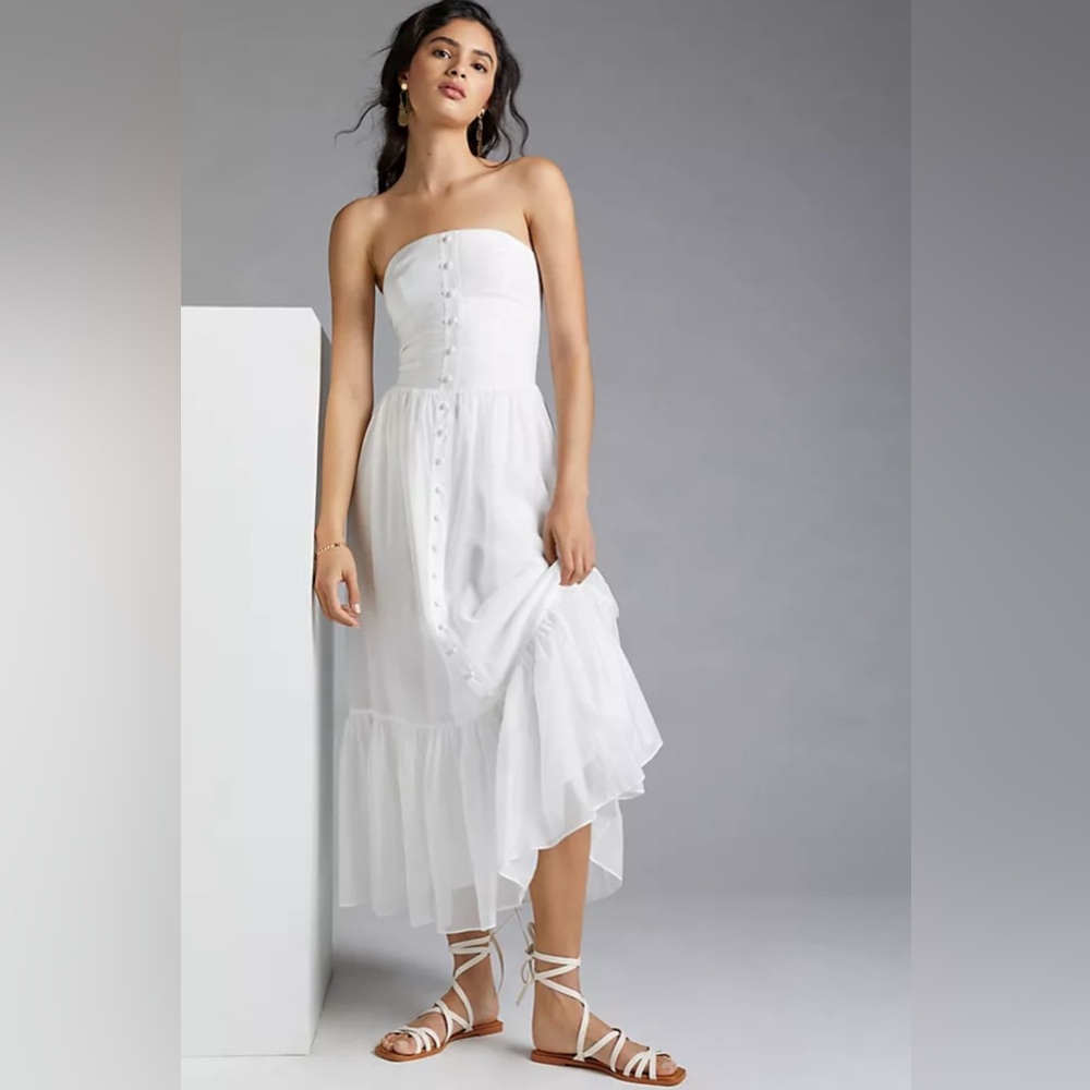 NWT Anthropologie x Mare Mare Island White Strapless Dress - XL